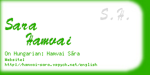 sara hamvai business card